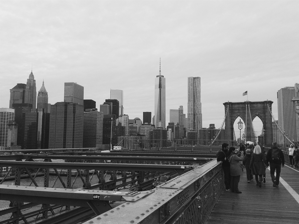 new york skyline, brooklyn bridge, new york