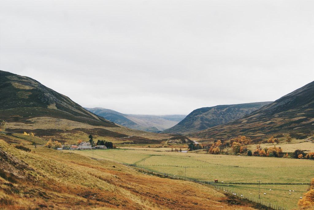 cairngorms national park in autumn, glen clova, angus glens